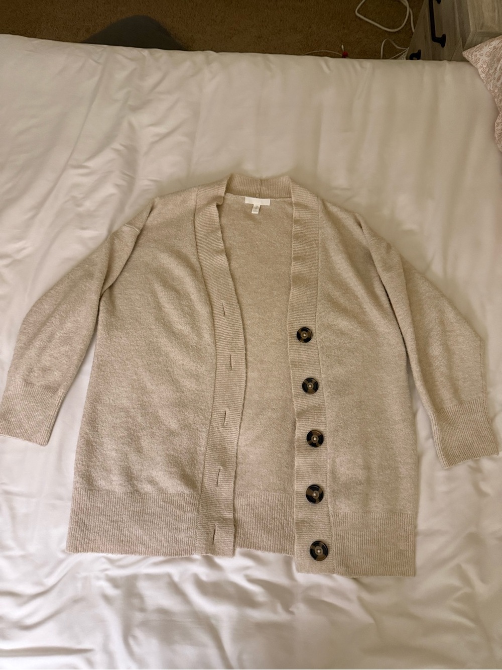 H&M Cream Button-Front Cardigan
